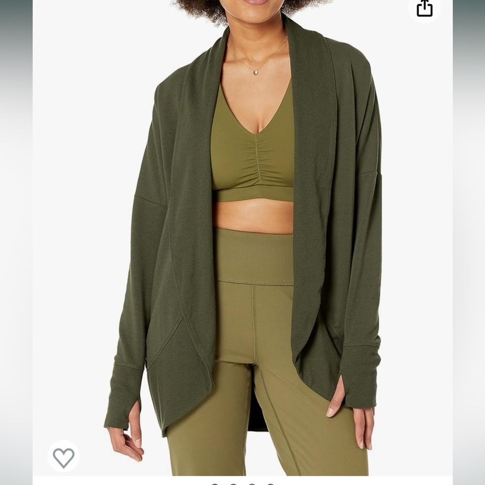 Oversized Core 10 Green Cardigan sweatshirt material